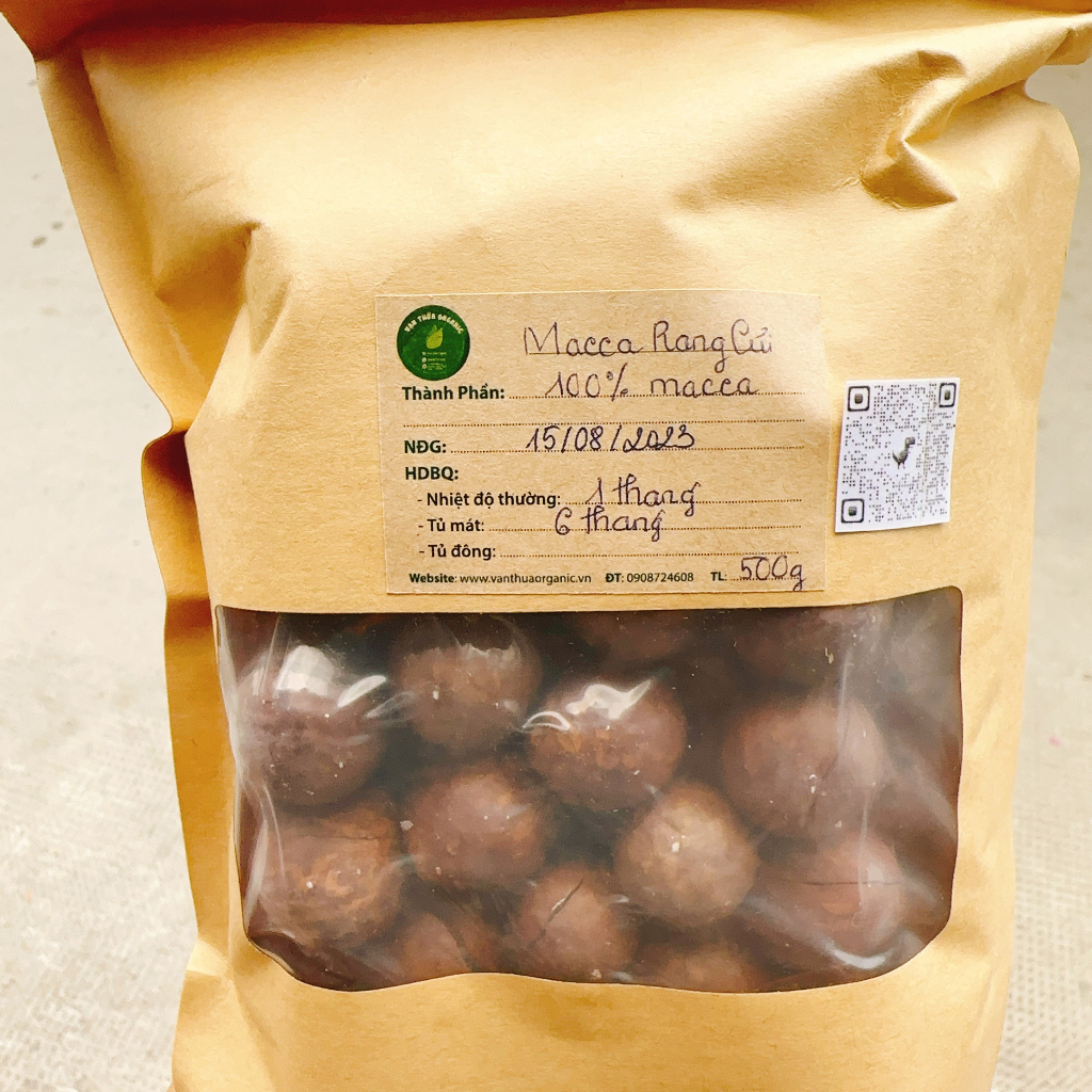 Macca Phơi Gió Rang Củi- Túi 500g