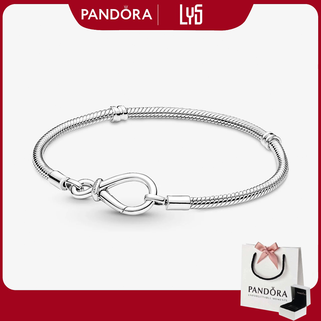 Vòng tay Moments Infinity Knot Snake Chain Bracelet 5022SV Fullbox