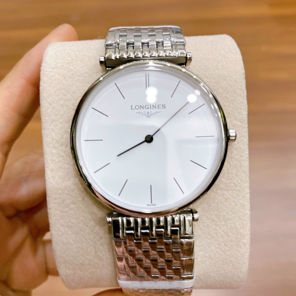Đồng Hồ Nam Login JAPAN WATCH Dây Thép Không Gỉ Kiểu Dáng Mặt Tròn Mỏng Chống Xước Đơn Giản Bạc