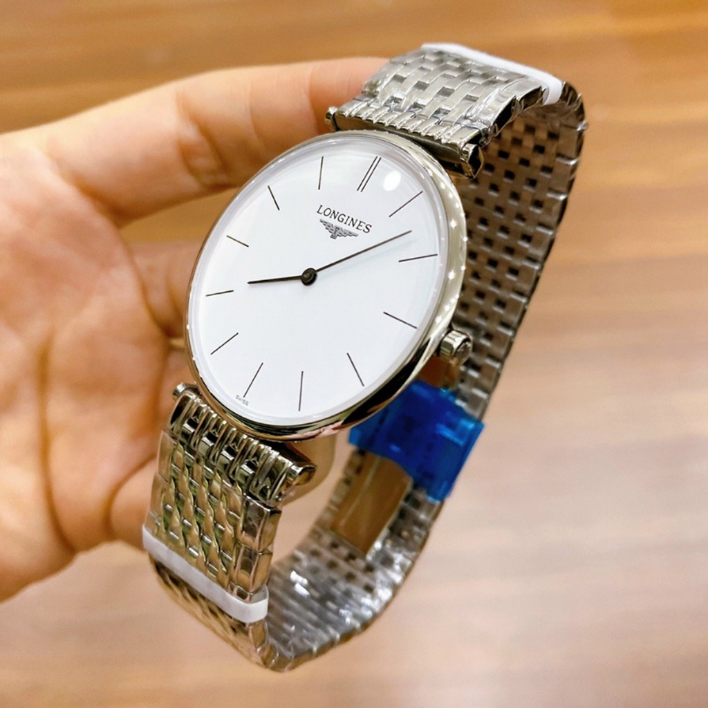 Đồng Hồ Nam Login JAPAN WATCH Dây Thép Không Gỉ Kiểu Dáng Mặt Tròn Mỏng Chống Xước Đơn Giản Bạc