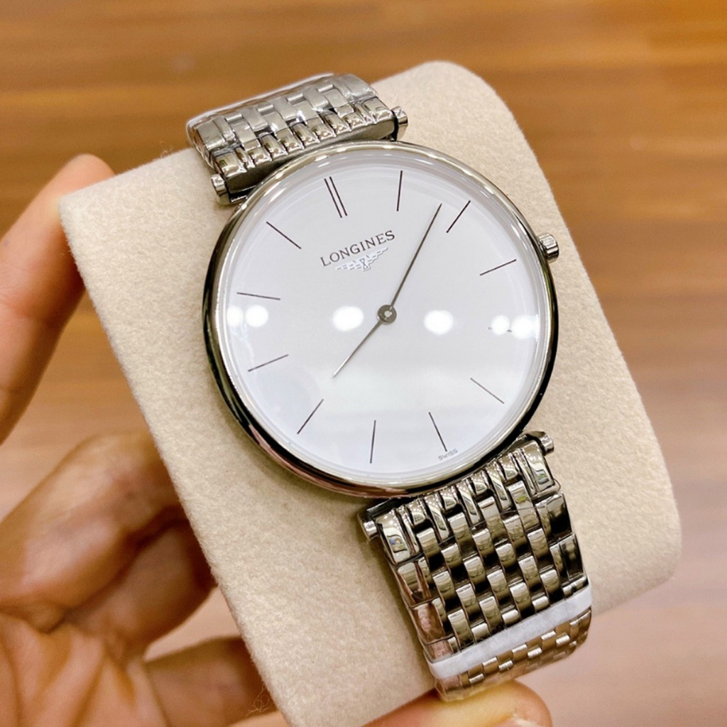 Đồng Hồ Nam Login JAPAN WATCH Dây Thép Không Gỉ Kiểu Dáng Mặt Tròn Mỏng Chống Xước Đơn Giản Bạc