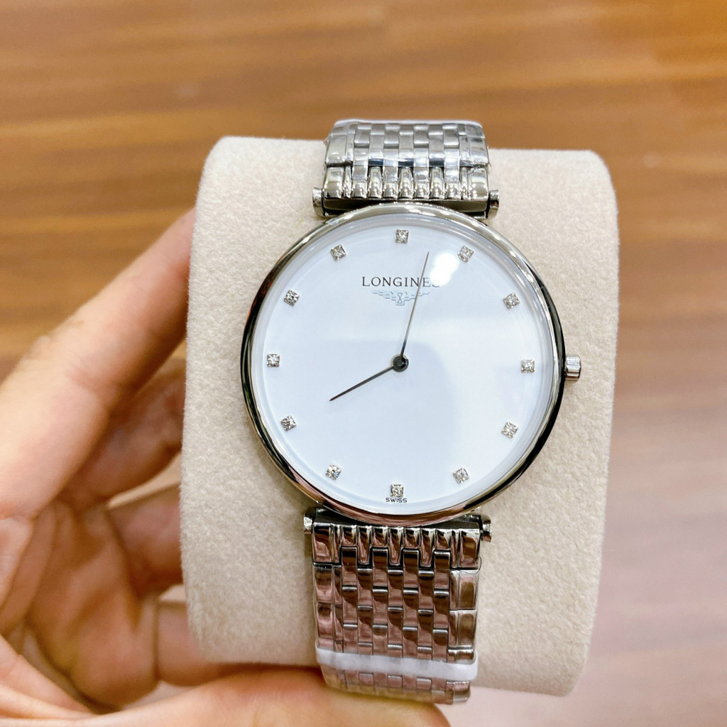 Đồng Hồ Nam Login JAPAN WATCH Dây Thép Không Gỉ Kiểu Dáng Mặt Tròn Mỏng Chống Xước Đơn Giản Bạc