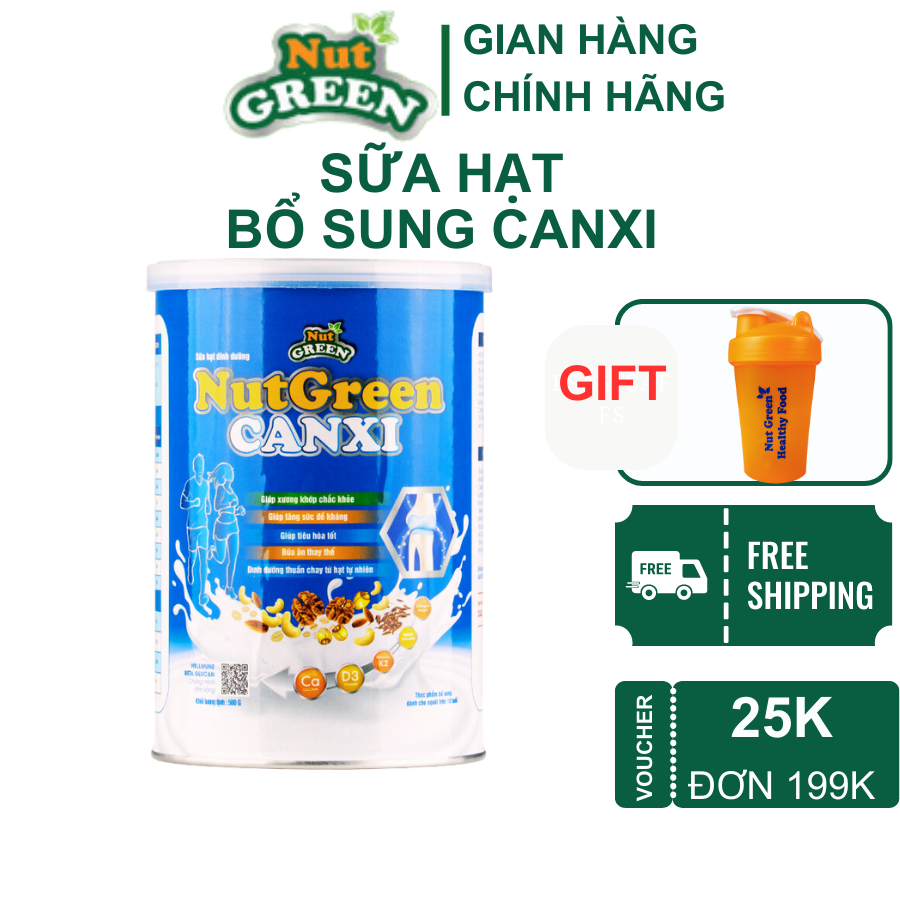 Sữa hạt Canxi Nutgreen bổ sung dinh dưỡng canxi nano hữu cơ phòng chống loãng xương giúp hệ cơ xưởng chắc khỏe dẻo dai