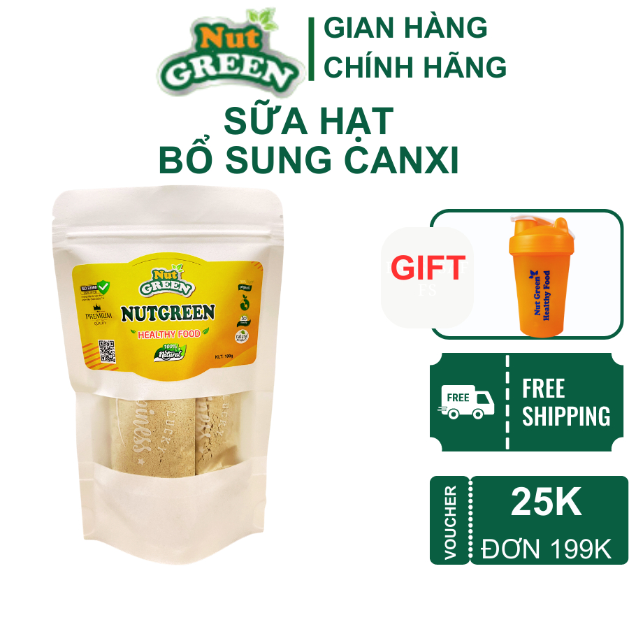 Sữa hạt Canxi Nutgreen bổ sung dinh dưỡng canxi nano hữu cơ phòng chống loãng xương giúp hệ cơ xưởng chắc khỏe dẻo dai