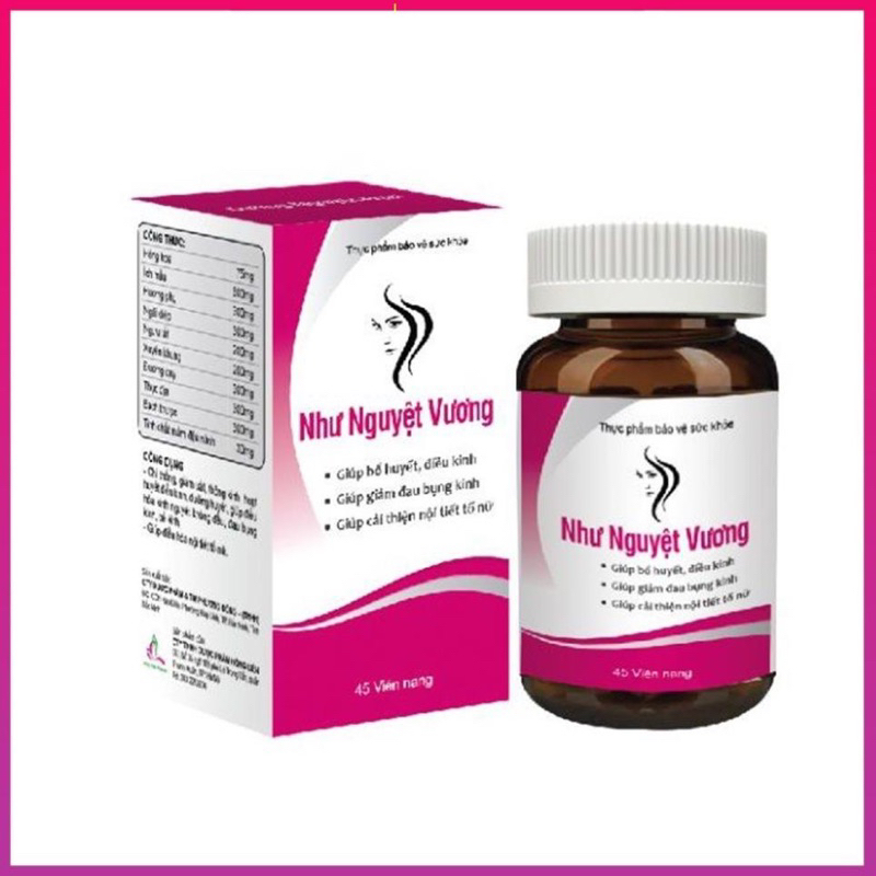 Như Nguyệt Vương bổ huyết điều hoà kinh Nguyệt giảm đau bụng kinh điều hoà nội tiết tố thảo dược an toàn