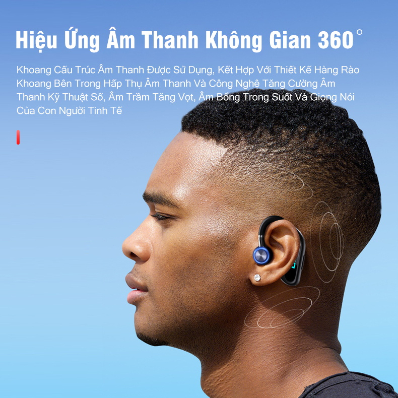 Tai Nghe Đơn Bluetooth Không Dây Kinh Doanh Một Bên Tai Có Micro Thiết Kế Thể Thao Năng Động Tai Nghe Thể Thao