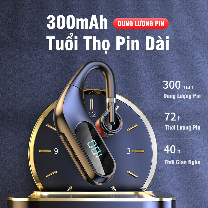 Tai Nghe Đơn Bluetooth Không Dây Kinh Doanh Một Bên Tai Có Micro Thiết Kế Thể Thao Năng Động Tai Nghe Thể Thao