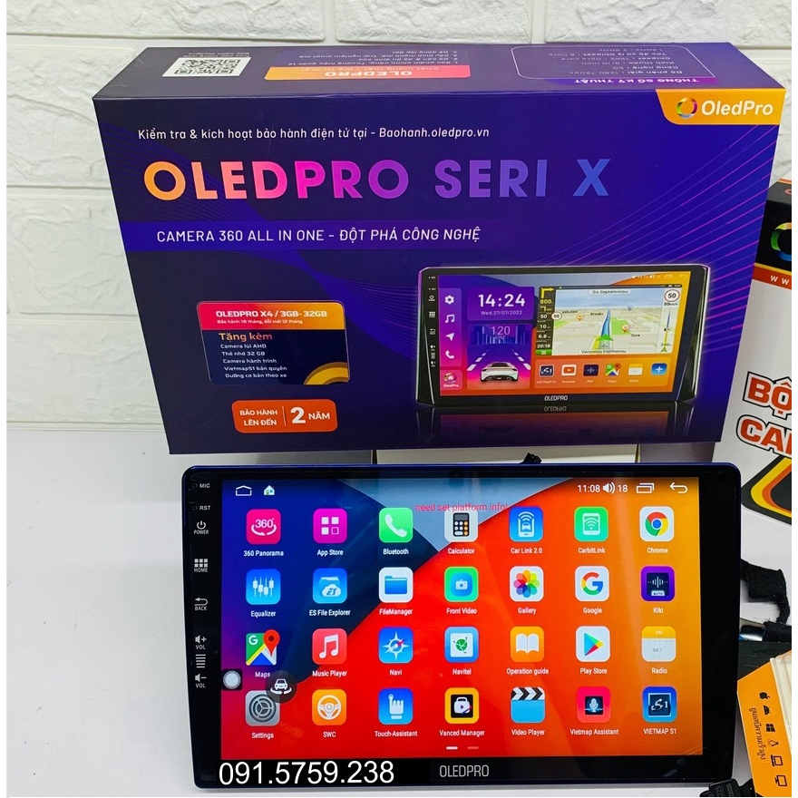 Màn Hình Android OLEDPRO X4 Ram 4GB Rom 32GB Chip 8 nhân - Đầu DVD 9 inch 10 inch Dành cho Ô Tô