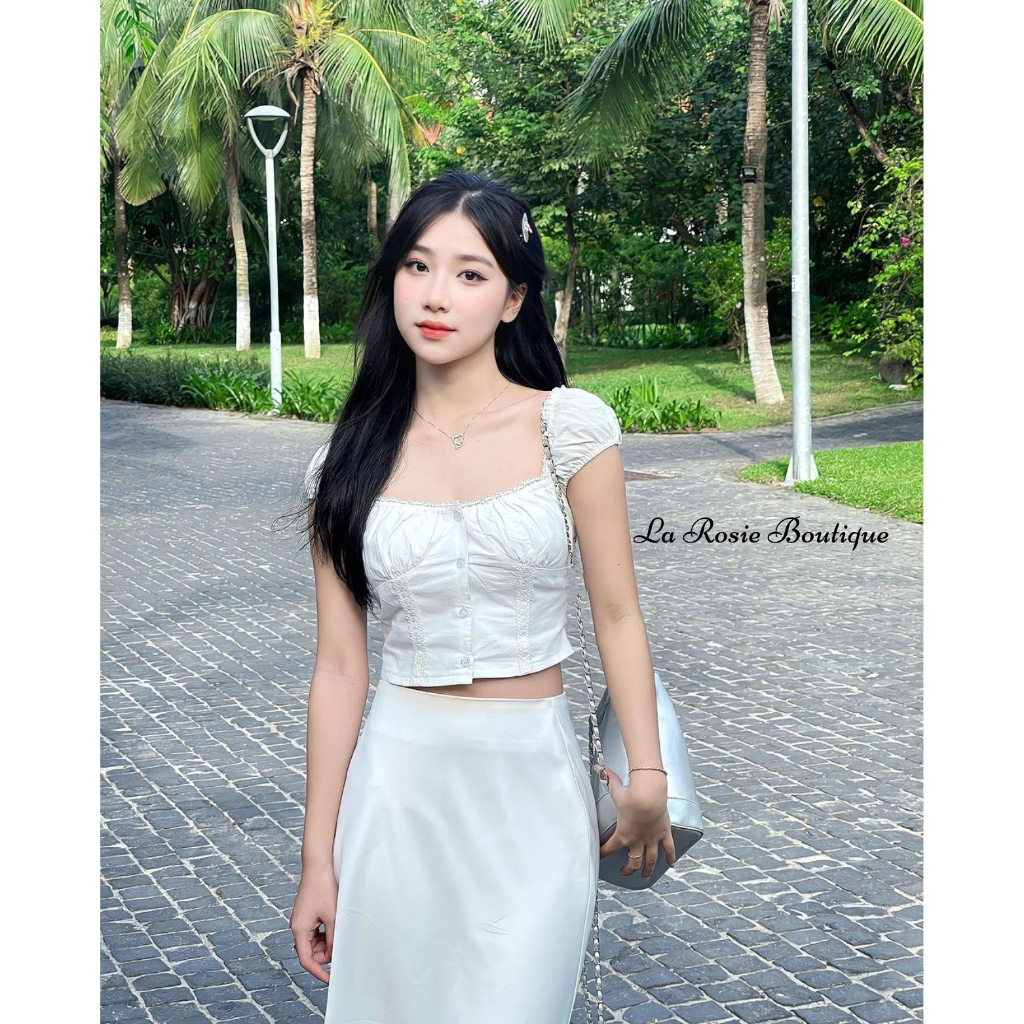 Áo croptop kiểu tay phồng mini dễ thương nữ tính - La Rosie Boutique