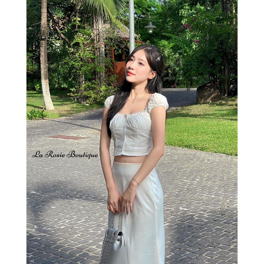 Áo croptop kiểu tay phồng mini dễ thương nữ tính - La Rosie Boutique