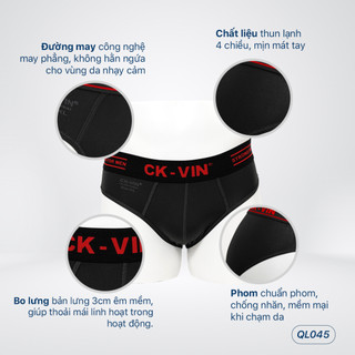 Combo 5 quần lót nam thun lạnh tam giác - quần sịp nam lưng bản to ck_vin ql045