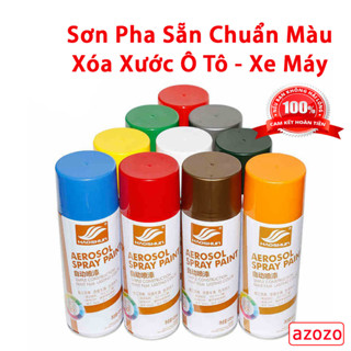    Loại Xịn   Sơn Xịt Ô tô Xe Máy - Sơn xóa xước xe Các màu trắng đen đỏ mận ghi bạc,xanh Cao Cấp - Siêu Bóng MịnAZOZO 
