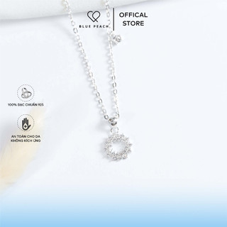 Dây chuyền bạc blue peach hoa đá vn dc721