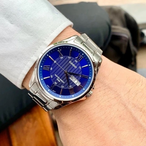 Đồng hồ Casio nam MTP-1384D-2AVDF dây kim loại chính hãng