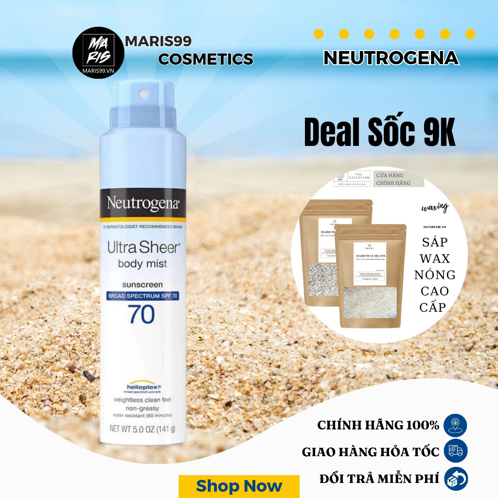 Xịt chống nắng Neutrogena Ultra Sheer Body Mist Sunscreen (141G)