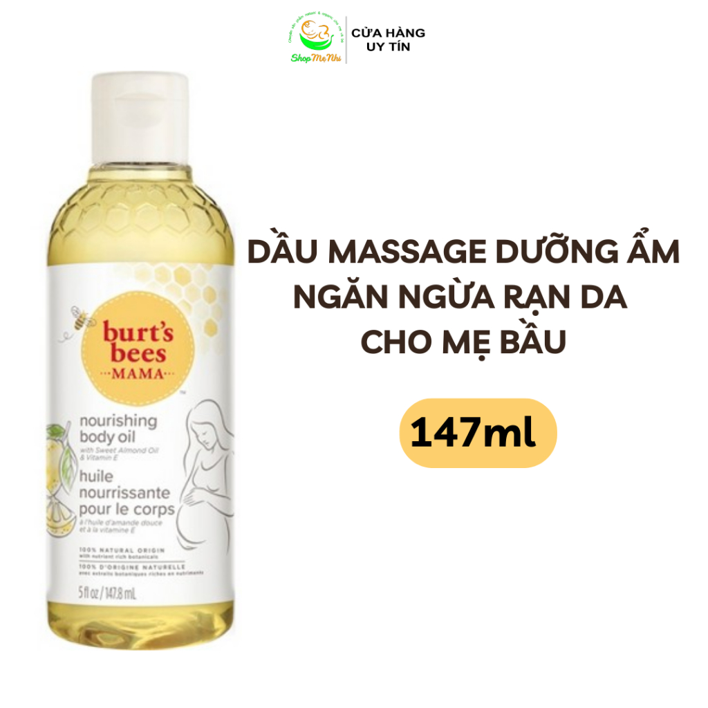 Dầu massage chống rạn da cho mẹ bầu Burt's Bees Mama Bee 115ml.