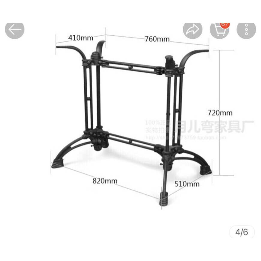 Chân bàn gang đúc đôi