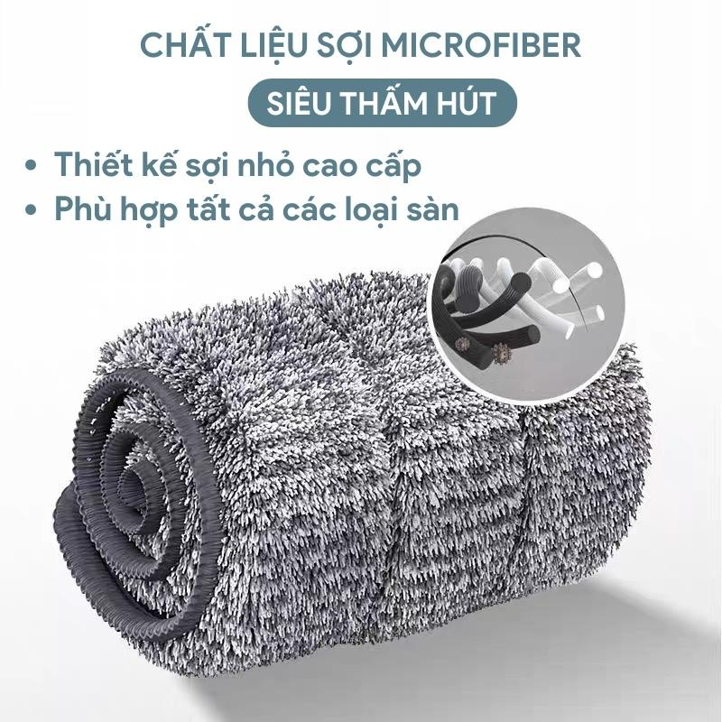 BỘ LAU NHÀ TỰ VẮT THÔNG MINH, ĐẦU XOAY 360 ĐỘ CAO CẤP TẶNG KÈM CHỔI VÀ BÔNG LAU