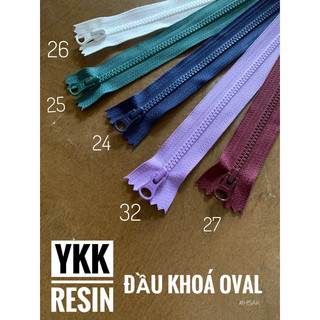 Dây kéo ykk resin, răng 3 - đầu khoá oval