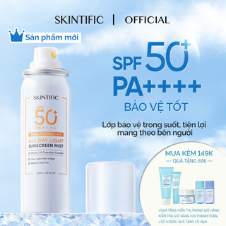 Xịt chống nắng SPF50 PA++++ chống tia cực tím cho mặt và cơ thể giúp SKINTIFIC 50ml/120ml/kem chống nắng 30ml/25ml