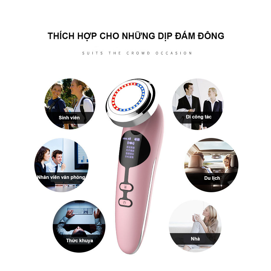 Máy Đẩy Tinh Chất Điện Di Nóng Lạnh, Massage Mặt Nâng Cơ Tái Tạo Da Dưỡng Trắng