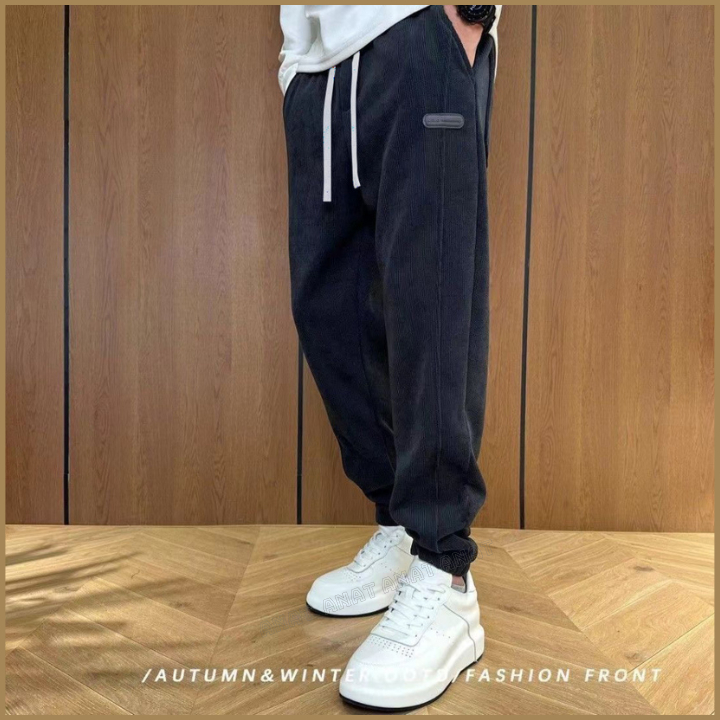 Quần Dài Thể Thao Nam Nỉ Tăm Bo Chun Hách Dáng, Unisex Form Rộng Nam Nữ Thông Thường Mặc Đi Chơi Dạo Phố Cùng Người Yêu