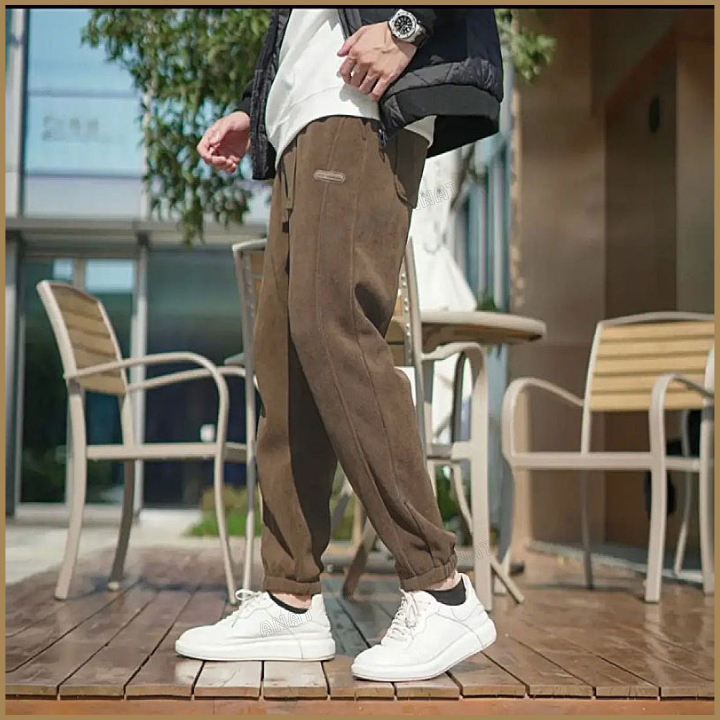 Quần Dài Thể Thao Nam Nỉ Tăm Bo Chun Hách Dáng, Unisex Form Rộng Nam Nữ Thông Thường Mặc Đi Chơi Dạo Phố Cùng Người Yêu