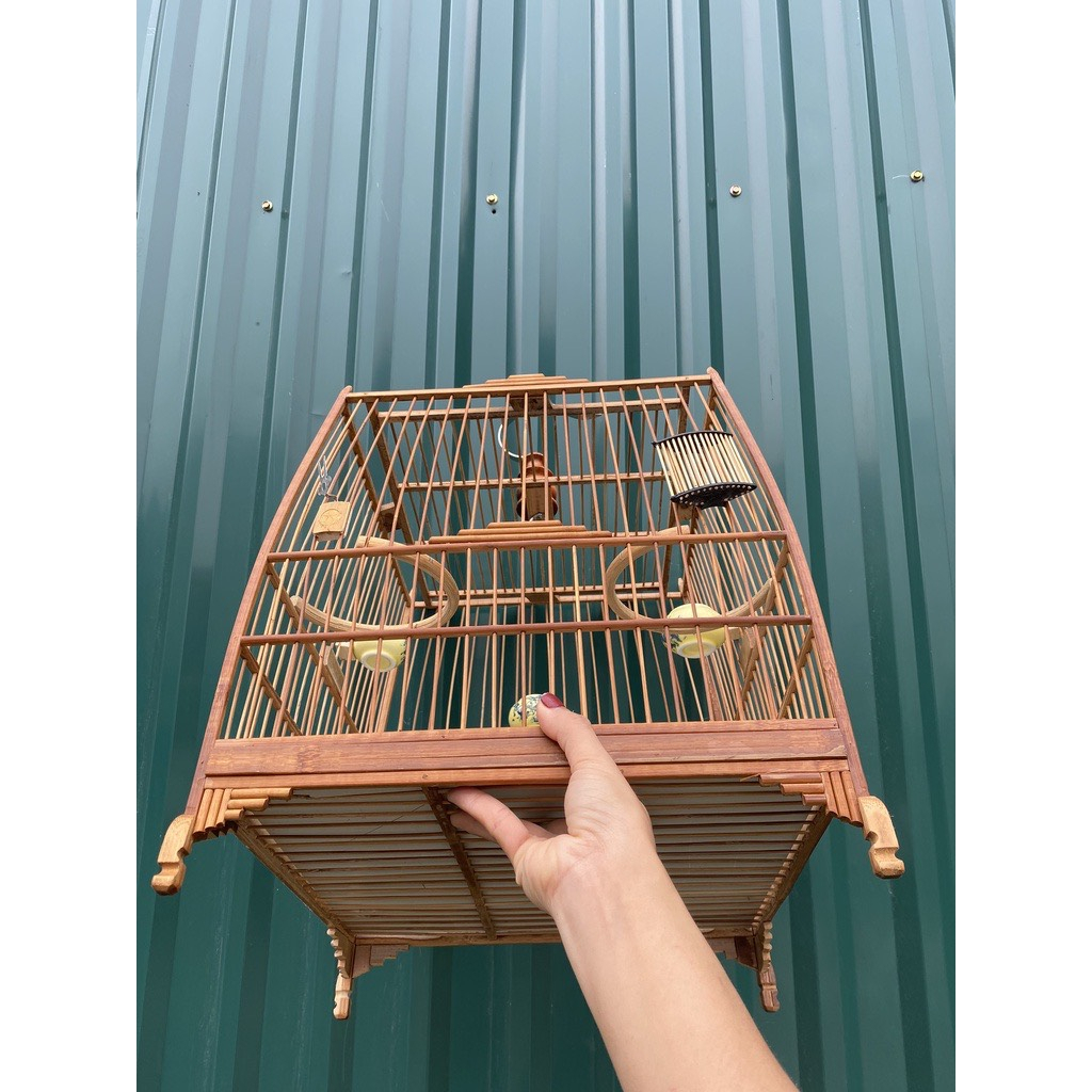 Khung lồng chim chào mào chất liệu trúc tự ráp khung lồng mào Vuông đấu - Thái đấu đẹp chắc chăn