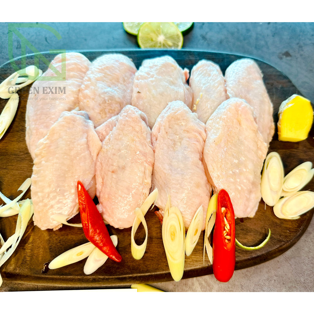 Cánh gà khúc giữa GreenMeat 1kg nhập khẩu dày thịt hàng loại 1 dùng chiên mắm, nướng, rán giòn ngon