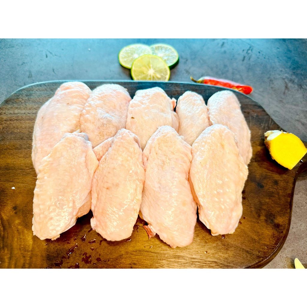 Cánh gà khúc giữa GreenMeat 1kg nhập khẩu dày thịt hàng loại 1 dùng chiên mắm, nướng, rán giòn ngon