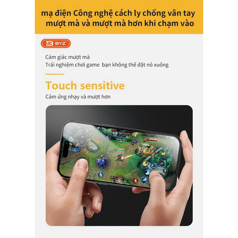 Kính Cường Lực iPhone Chính Hãng BYZ Kingkong  Anti Static Tempered Glass ESD 9H