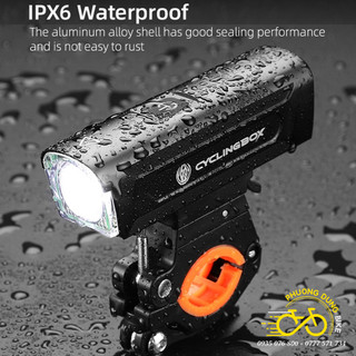 Đèn xe đạp - đèn pin siêu sáng xe đạp t6 1300lm cyclingbox c-1808