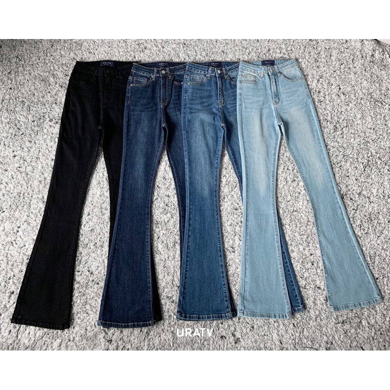 Quần jeans loe dài 105cm lưng cao phủ gót URATV | BigBuy360 - bigbuy360.vn