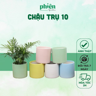 Chậu Trụ Trơn nhiều kích thước, Chậu gốm tráng men Bát Tràng trồng cây sen đá, cây văn phòng