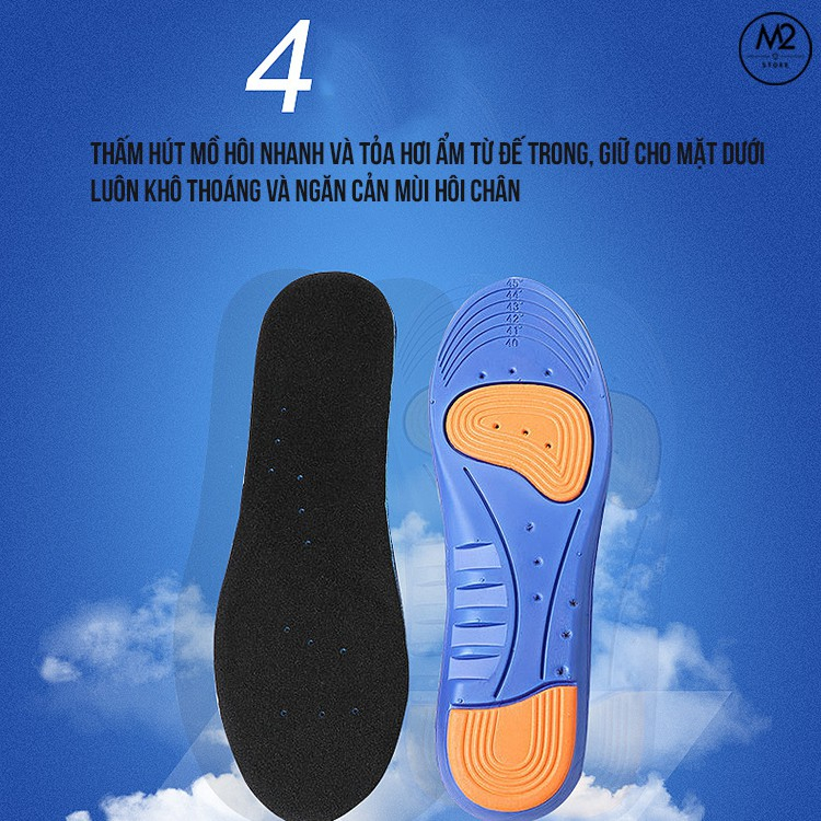 Lót giày thể thao siêu nhẹ êm chân thoáng khí thấm hút mồ hôi, chống sốc, trượt