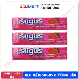 Kẹo mềm Sugus hương dâu (combo 3 thanh) loại 30g
