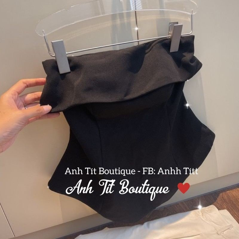Set Áo Đen Cúp Ngực Có Đệm Mix Quần Suông Trắng Đi Chơi Đi Tiệc Siêu Xinh - Anh Tít Boutique