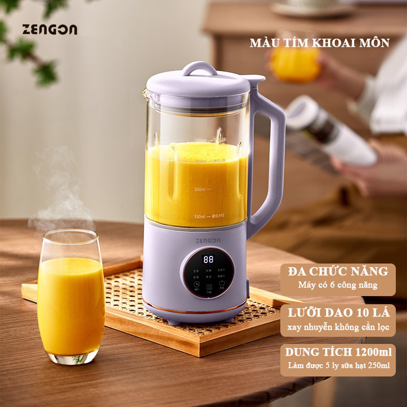 Máy làm sữa hạt Zengon dung tích 1,2L chính hãng bảo hành 12 tháng
