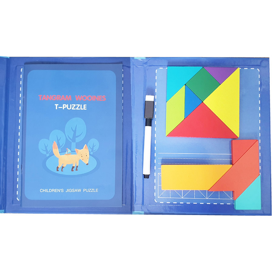 Bộ trò chơi gỗ Tangram và T puzzle 2 in 1