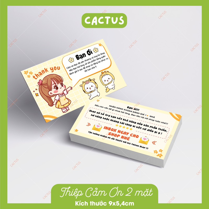 Combo 100 Card Thank You , Thiệp Cảm Ơn
