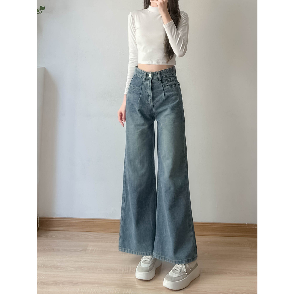 Quần jean nữ ống suông loe - Retrostyle-Jeansuongloe9525_P8