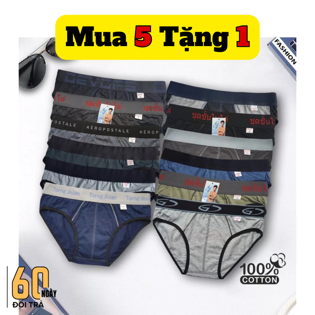 Quần Lót Nam Nhiều Lưng Thun Cotton Vải Dày, Quần Sịp Nam Cao Cấp Co Giãn, Cực Thoáng Mát, Mềm Mại
