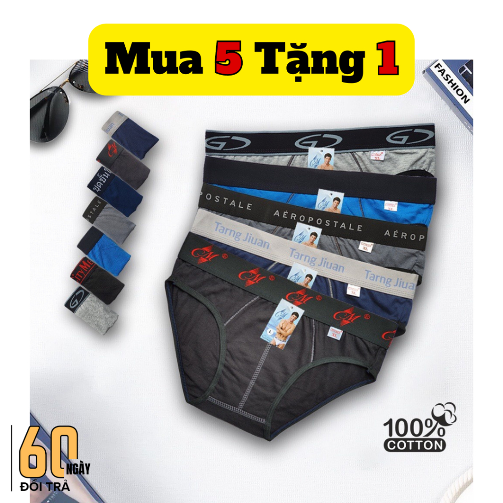 Quần Lót Nam Nhiều Lưng Thun Cotton Vải Dày, Quần Sịp Nam Cao Cấp Co Giãn, Cực Thoáng Mát, Mềm Mại