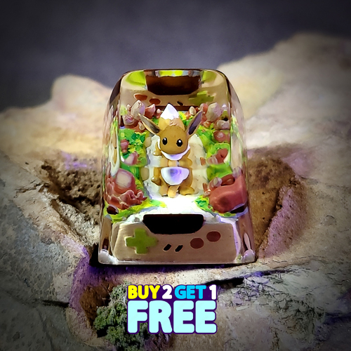 Eevee pokemon keycaps , nút bàn phím cơ pokemon , pokemon keycaps ,keycap resin