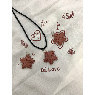 Dây Chuyền Handmade Đá Nham Thạch Ngôi Sao Đỏ