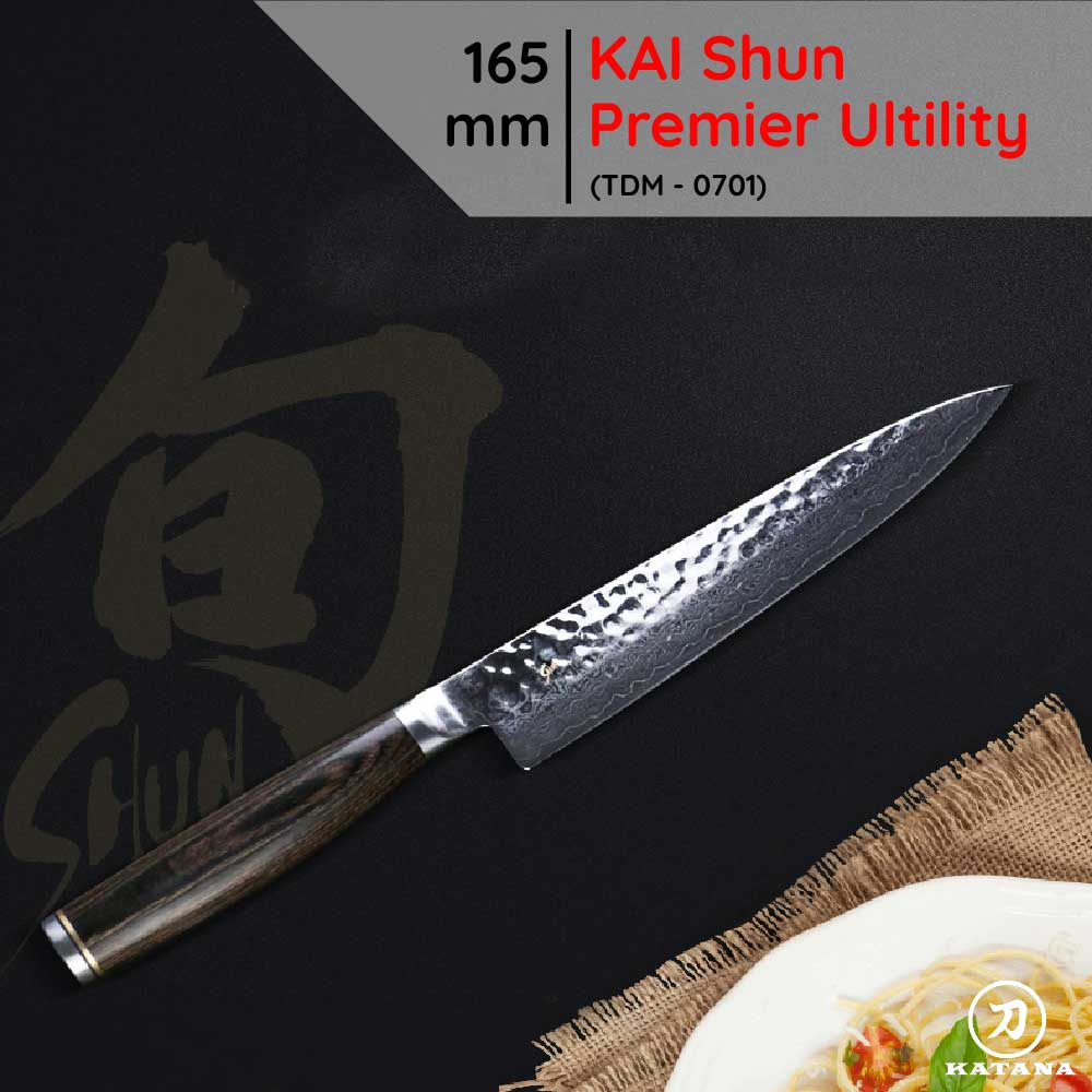 Dao bếp Nhật cao cấp KAI Shun Premier Utility - Dao đa năng thép Damascus TDM0701 (165mm)