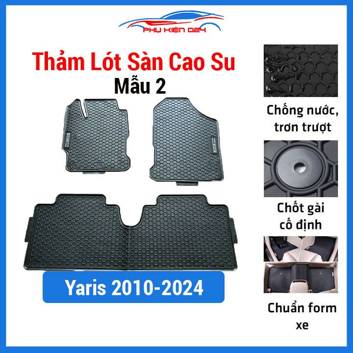 Thảm sàn,lót sàn cao su 3D Toyota Yaris 2010-2011-2012-2013-2014-2015-2016-2017-2018-2019-2020-2021-2022-2023-2024 mẫu 2