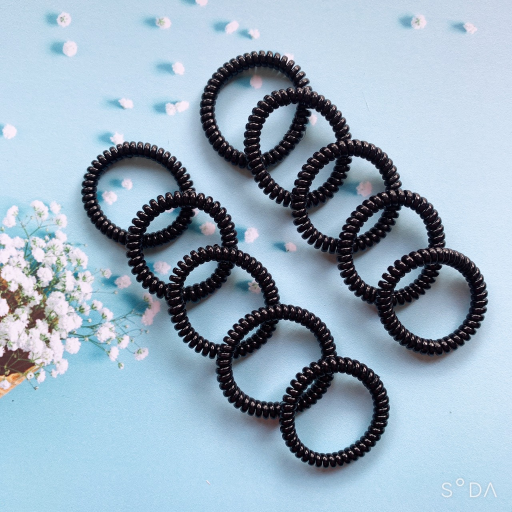 Dây cột tóc - dây thun lò xo trơn nhiều màu
