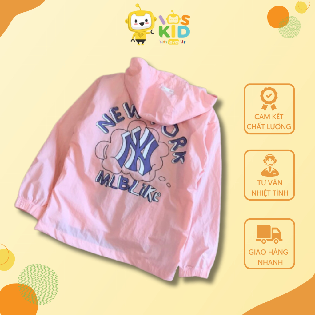Áo khoác chống nắng chống gió M.L.B cho bé trai bé gái size từ 12-35 cân