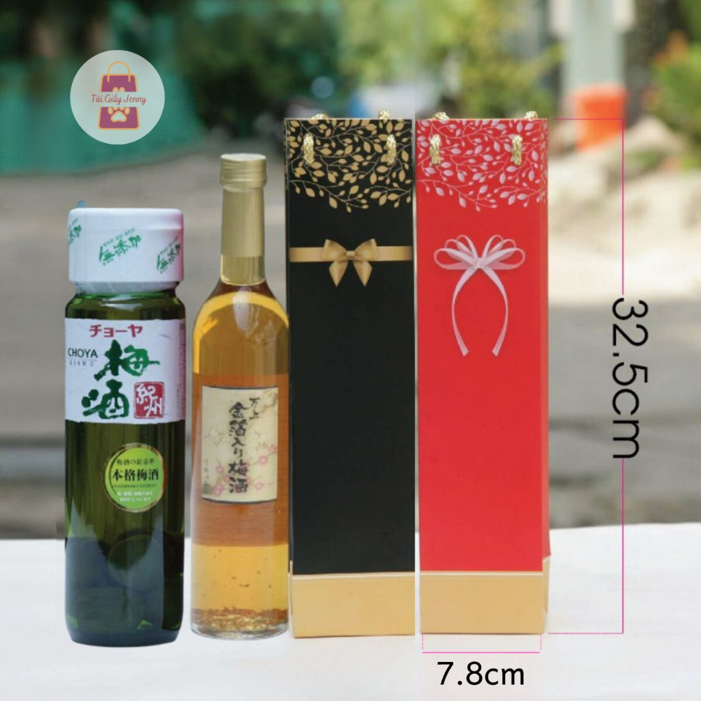 JG SỈ_10 Túi Giấy Đựng Rượu Vang Size 32.5x7.8x7.8cm, Túi Đựng Rượu Vảy Vàng